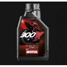 ▶️ Aceite 300V Fact Line 4T 5W30 12x1L Motul Moto 104108