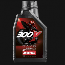 ▶️ Aceite 300V Fl 4T 100% Sintetico 5W40 1L Motul Moto 104112