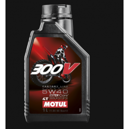 ▶️ Aceite 300V Off Road 4T 100% Sintetico 5W40 1L Motul Moto