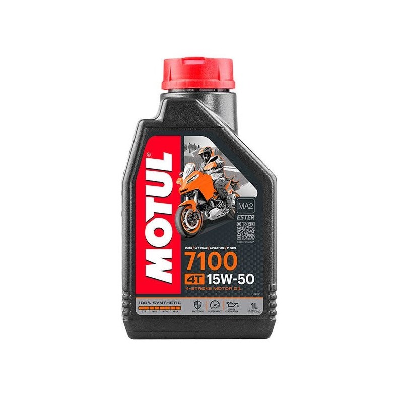 ▶️ Aceite 7100 4T 100% Sintetico 15W50 1L Motul Moto 104298