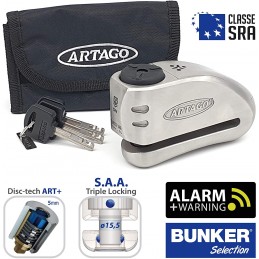 Antirrobo Disco Moto con Alarma - Candado Artago 32