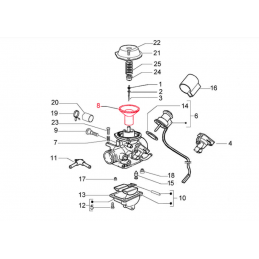▶️ Membrana Carburador Keihin Piaggio / Vespa / Aprilia CM140301